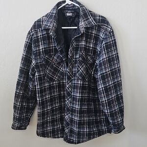 Levi's Size L Black and White Plaid Jacket